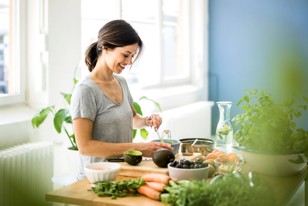 woman preparing a healthy food